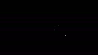 Siyah arkaplanda beyaz çizgi bakteri simgesi izole edildi. Bakteriler ve mikroorganizmalar, sebep olan mikroorganizma hastalıkları, hücre kanseri, mikrop, virüs, mantar. 4K Video hareketli grafik canlandırması