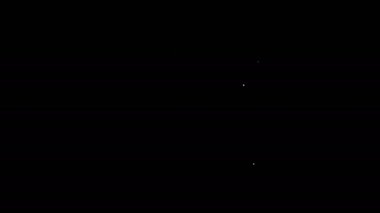 Siyah arkaplanda beyaz çizgi ikili kod simgesi izole edildi. 4K Video hareketli grafik canlandırması