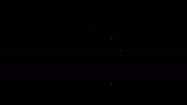 Beyaz çizgi kitabı simgesi siyah arkaplanda izole edildi. 4K Video hareketli grafik canlandırması