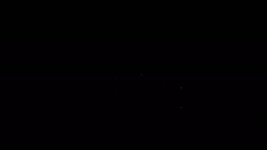 Siyah arkaplanda beyaz çizgi Gamepad simgesi izole edildi. Oyun kontrolörü. 4K Video hareketli grafik canlandırması
