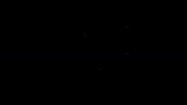 Beyaz çizgi yapboz parçası siyah arkaplanda izole edildi. İş, pazarlama, finans, şablon, düzen, bilgi grafikleri, internet konsepti. 4K Video hareketli grafik canlandırması