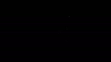 Beyaz çizgi sertifika şablonu simgesi siyah arkaplanda izole edildi. Başarı, ödül, diploma, burs, diploma kavramları. 4K Video hareketli grafik canlandırması