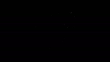 Beyaz çizgi Sanal gerçeklik gözlüğü simgesi siyah arkaplanda izole edilmiş. Stereoskopik 3D VR maskesi. 4K Video hareketli grafik canlandırması