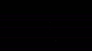 Beyaz çizgi robot simgesi siyah arkaplanda izole edildi. 4K Video hareketli grafik canlandırması