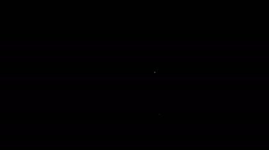 Siyah arkaplanda beyaz çizgi taşınabilir tetris elektronik oyun ikonu izole edildi. Klasik bir cep tuğlası oyunu. Etkileşimli oyun aygıtı. 4K Video hareketli grafik canlandırması