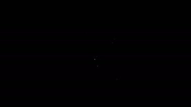Beyaz çizgi Dünya ikonu siyah arkaplanda izole edilmiş. 4K Video hareketli grafik canlandırması