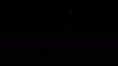 Siyah arkaplanda beyaz çizgi Not Defteri simgesi izole edildi. Spiral not defteri simgesi. Okul defteri. Yazı tahtası. Okul günlüğü. 4K Video hareketli grafik canlandırması