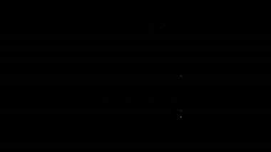 Beyaz çizgili yelek simgesi siyah arkaplanda izole edilmiş. 4K Video hareketli grafik canlandırması