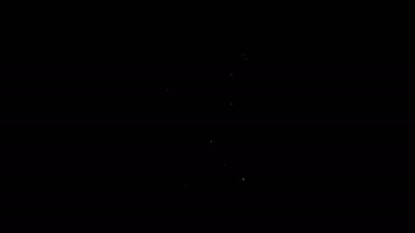 Beyaz çizgi Bilgisayar simgesi siyah arkaplanda izole edildi. Bilgisayar bileşeni işareti. 4K Video hareketli grafik canlandırması