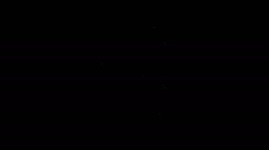 Beyaz çizgi enerji içeceği ikonu siyah arkaplanda izole edildi. 4K Video hareketli grafik canlandırması