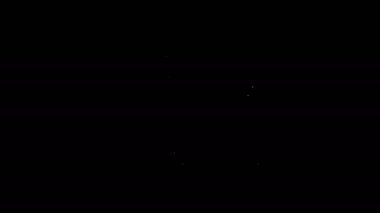 Beyaz çizgi satranç simgesi siyah arkaplanda izole edildi. İş stratejisi. Oyun, yönetim, finans. 4K Video hareketli grafik canlandırması