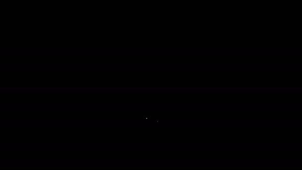 Ligne blanche Pointeur de carte avec icône de maison isolée sur fond noir. Marqueur de localisation de la maison symbole. Animation graphique de mouvement vidéo 4K — Video