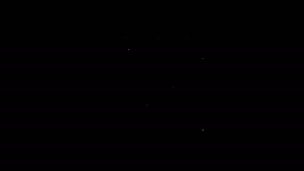 Weiße Linie Kalendersymbol isoliert auf schwarzem Hintergrund. Erinnerungssymbol. Frohe Weihnachten und ein gutes neues Jahr. 4K Video Motion Grafik Animation — Stockvideo