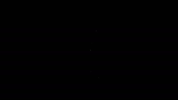 Біла лінія Натисніть піктограму штифта ізольовано на чорному тлі. Знак накладення пальців. 4K Відео рух графічна анімація — стокове відео