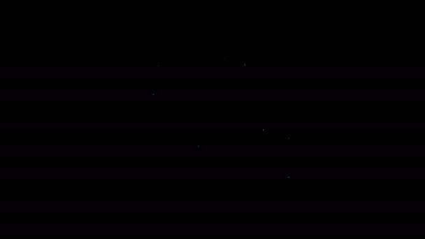 Ligne blanche Pointeur de carte avec icône de montagne isolée sur fond noir. Icône de voyage des montagnes. Animation graphique de mouvement vidéo 4K — Video