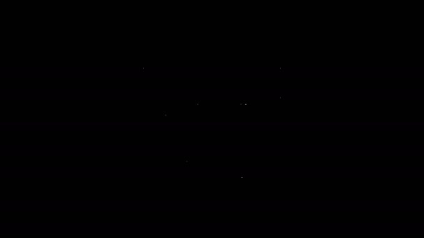 Vit linje Gas mask ikon isolerad på svart bakgrund. Andningsskylt. 4K Video motion grafisk animation — Stockvideo