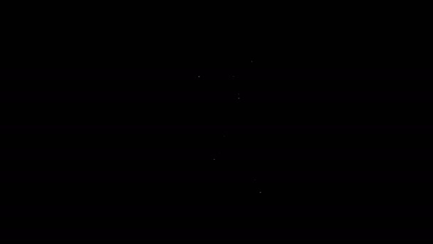 Bílá čára Laboratorní asistent ikona izolované na černém pozadí. Grafická animace pohybu videa 4K — Stock video