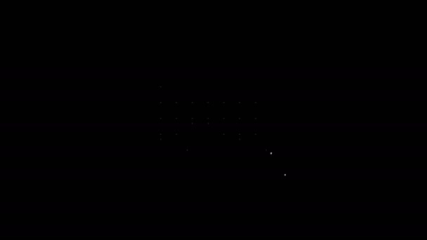 화이트 라인 주기율표의 원소 아이콘은 검은 배경에 분리되어 있다. 4K 비디오 모션 그래픽 애니메이션 — 비디오
