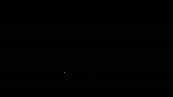 Hvid linje Medicinske gummihandsker ikon isoleret på sort baggrund. Beskyttende gummihandsker. 4K Video bevægelse grafisk animation – Stock-video