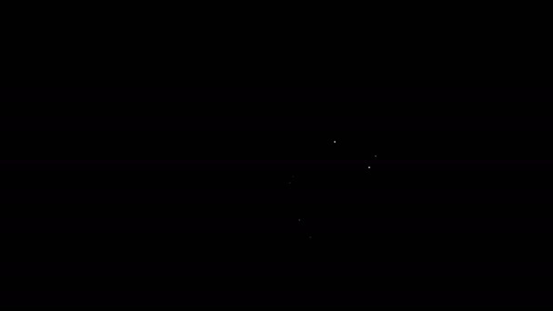 Bílá čára Chemický vzorec na ikoně monitoru izolované na černém pozadí. Abstraktní hexagon pro inovační medicínu, zdraví, výzkum a vědu. Grafická animace pohybu videa 4K — Stock video