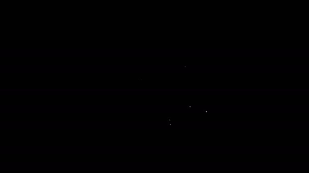 白いライン黒の背景に孤立した塩石のアイコン。4Kビデオモーショングラフィックアニメーション — ストック動画