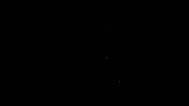 黒の背景に隔離されたホワイトライン化学レポートアイコン。4Kビデオモーショングラフィックアニメーション — ストック動画