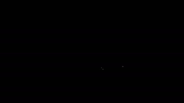 Línea blanca Icono de gota de agua aislado sobre fondo negro. Animación gráfica de vídeo 4K — Vídeos de Stock