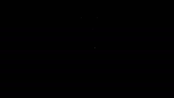 Witte lijn broek met bretels pictogram geïsoleerd op zwarte achtergrond. 4K Video motion grafische animatie — Stockvideo