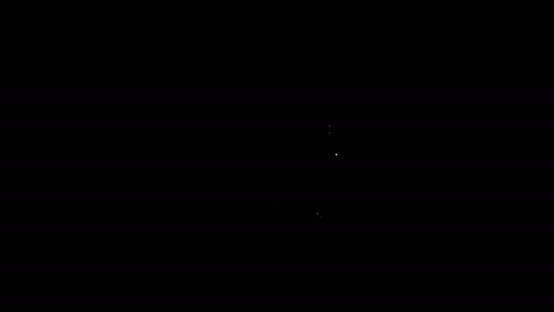 Línea blanca icono de la colección de juegos de cartas aislado sobre fondo negro. Kit de fantasía ui con objetos mágicos. Animación gráfica de vídeo 4K — Vídeo de stock