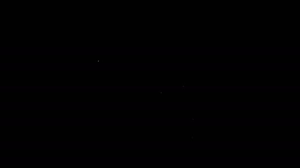 Espada de línea blanca para el icono del juego aislado sobre fondo negro. Animación gráfica de vídeo 4K — Vídeo de stock