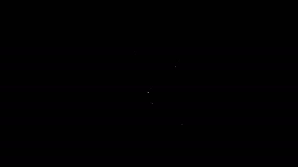 Bílá čára Země globus ikona izolované na černém pozadí. Grafická animace pohybu videa 4K — Stock video