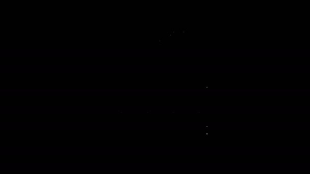 화이트 라인 웨이츠 코트 아이콘은 검은 배경에서 분리되었다. 4K 비디오 모션 그래픽 애니메이션 — 비디오