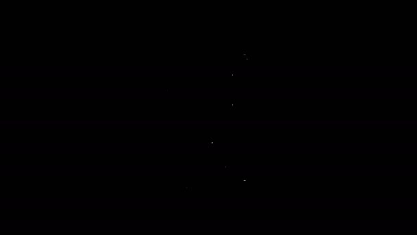 Vit linje dator ikon isolerad på svart bakgrund. PC-komponentskylt. 4K Video motion grafisk animation — Stockvideo