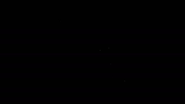 Línea blanca Pluma estilográfica icono plumín aislado sobre fondo negro. Señal de herramienta pluma. Animación gráfica de vídeo 4K — Vídeo de stock