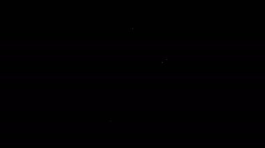 Beyaz çizgi Bucket simgesi siyah arkaplanda izole edildi. 4K Video hareketli grafik canlandırması