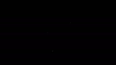 Siyah arkaplanda beyaz çizgi anahtarı simgesi izole edildi. 4K Video hareketli grafik canlandırması