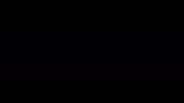Siyah arka planda beyaz çizgi macun bıçak ikonu izole edildi. Spatula tamir aleti. Yağma ya da boya aletleri. 4K Video hareketli grafik canlandırması