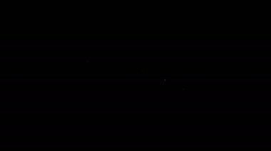 Beyaz çizgi inşaat balon düzeyi simgesi siyah arkaplanda izole edildi. Supaslar, ölçüm aletleri, ölçüm aletleri. 4K Video hareketli grafik canlandırması