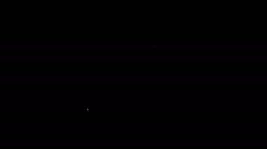 Beyaz çizgi elektrikli matkap simgesi siyah arkaplanda izole edildi. Tamir aleti. 4K Video hareketli grafik canlandırması