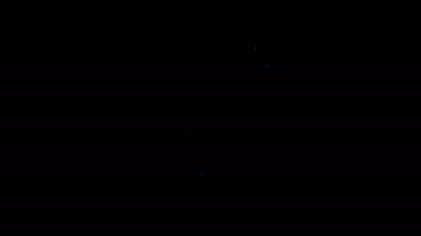 Siyah arkaplanda beyaz çizgi boyalı fırça ikonu izole edildi. 4K Video hareketli grafik canlandırması