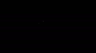 Beyaz Çizgili El siyah arkaplanda izole edilmiş bir simge gördü. 4K Video hareketli grafik canlandırması