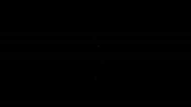 Beyaz çizgi Trowel simgesi siyah arkaplanda izole edildi. 4K Video hareketli grafik canlandırması