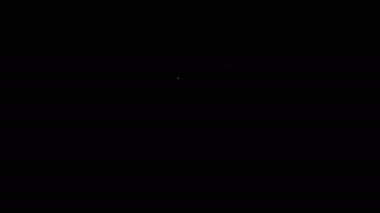 Beyaz çizgi Calliper veya kalibre ve ölçek simgesi siyah arkaplanda izole edildi. Hassas ölçüm aletleri. 4K Video hareketli grafik canlandırması