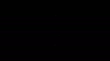 Beyaz çizgi tornavida simgesi siyah arkaplanda izole edildi. Servis aracı sembolü. 4K Video hareketli grafik canlandırması
