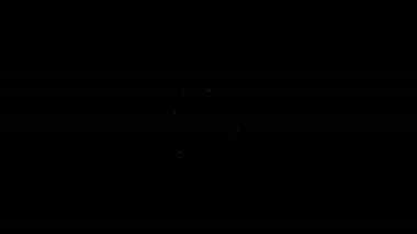 Beyaz çizgi İşçi Kaskı simgesi siyah arkaplanda izole edildi. 4K Video hareketli grafik canlandırması