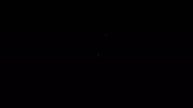 Beyaz çizgi çekiç simgesi siyah arkaplanda izole edildi. Tamir için bir araç. 4K Video hareketli grafik canlandırması