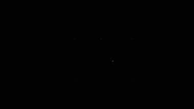 Beyaz Hat İş Proje Planı simgesi siyah arkaplanda izole edildi. 4K Video hareketli grafik canlandırması