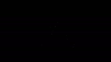 Beyaz çizgi Fast food zamanı simgesi siyah arka planda izole edildi. 4K Video hareketli grafik canlandırması