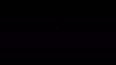 Beyaz çizgi kahve zamanı ikonu siyah arka planda izole edildi. 4K Video hareketli grafik canlandırması