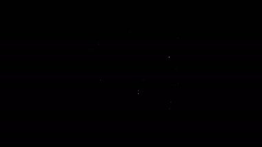 Beyaz çizgi günlük kağıt not defteri simgesi siyah arkaplanda izole edildi. 4K Video hareketli grafik canlandırması